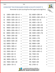 3rd Grade Place Value Worksheets Convert To Standard Form 4 Digits 2 In 2020 Expanded Form Worksheets 4th Grade Math Worksheets Math Worksheets