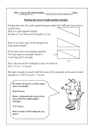 Area Of Right Angled Triangles Measuring In Year 6 Age 10 11 By Urbrainy Com