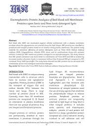 Basic solutions contain ions, conduct electricity, turn red litmus paper blue, and feel slippery to the touch. Pdf Electrophoretic Protein Analysis Of Red Blood Cell Membrane Proteins Upon Ionic And Non Ionic Detergent Lysis