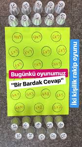 Bir Bardak Cevap Carpma Oyunu Etkinlik Okulu Matematik Carpma 3 Sinif Matematik