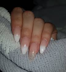 #acrylicnails #nails #acrylic #ombre #pink #white. Almond Acrylic White Tip Ombre Almond Nails Acrylic White Tips Nails