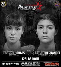 Jasmine Hodges representing @britomma916 goes up against Leilani Hernandez  from @maineventmuaythai in a 125lbs bout. Expect fireworks! 🎆🎇 Our last  event was sold out, get your tickets early