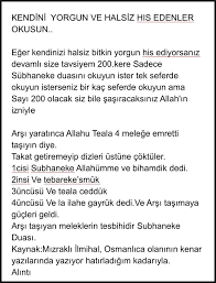 kendini yorgun ve halsiz his edenler okusun okuma dualar yorgun