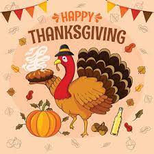 happy thanksgiving illustration with turkey and pumpkin 4243203 Vector Art  at Vecteezy