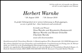 Traueranzeigen von Herbert Warnke
