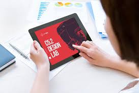 Download Free Woman Holding Tablet Mockup Psd 2021 Justmockup
