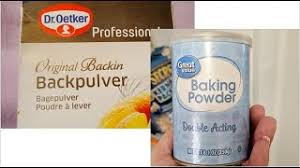 Leavening can happen by single and by double in a double action product, such as baking powder, the products reacts once when it is exposed to moisture and then again when exposed to heat. Baking Basics Single Acting Vs Double Acting Baking Powder German Vs American Baking Powder Youtube