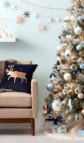 Christmas Holiday Decorating Ideas Laura Trevey Home Blue Christmas Decor Copper Christmas Christmas Apartment