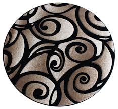Queue grey modern grid rug options. Sculpture Modern Round Area Rug 5 Ft 6 In X 5 Ft 6 In Design S 241 Black Buy Online In Czech Republic At Czech Desertcart Com Productid 26147766