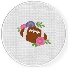 1987 nomis volume 401 nfl football teams helmet cross stitch patterns magazine. Football Floral Cross Stitch Pattern Daily Cross Stitch