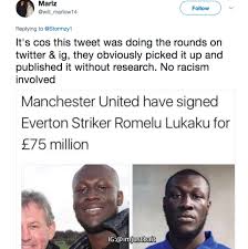 Stormzy, romelu lukaku © reuters. Mistaken Identity London Rapper Stormzy Is Manchester United S New Striker Ashappyas
