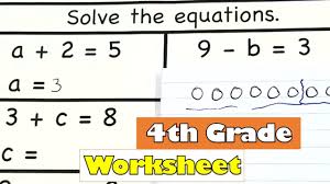 Here you will find a range of algebra worksheets to help you learn about basic algebra, including generating and calculating. 4th Grade Math Solve For Unknown Variable Worksheet Pre Algebra Printable Worksheet Youtube