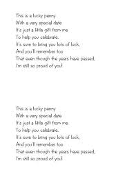 Penny Poem Lucky Penny Graduation Poems Time Capsule