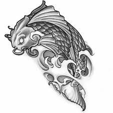 Black And White Stencil Koi Fish Design Koi Fish Tattoo Stencils Koi Fish Tattoo Tattoo Stencils Tattoos