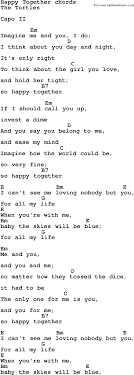 Lead sheets include the melody along with the chord structure. Song Lyrics With Guitar Chords For Happy Together Guitar Chords Easy Guitar Songs Guitar Chords For Songs