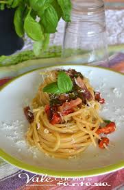 Rosolare la cipolla il prezzemolo con l'olio dante. Spaghetti Con Pancetta E Peperoni Arrosto Presentazione Di Cibo Pasti Italiani Ricette