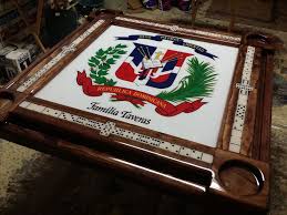 Dominican Republic Shield Domino Table By Domino Tables By Art Domino Table Domino Dominican Republic