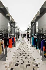 Pattern Idea For Painted Vinyl Floor Geometric Mixed Floor Store Design Interior Retail Store Design Boutique Interior