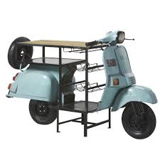 Meuble De Bar Scooter Bleu En Metal Et Manguier Scooter Maisons Du Monde Blu Legno Bar