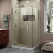 Dreamline Unidoor X 39 5 In W X 34 3 8 In D X 72 In H Frameless Hinged Shower Enclosure In Chrome Shower Doors Frameless Shower Doors Shower Enclosure
