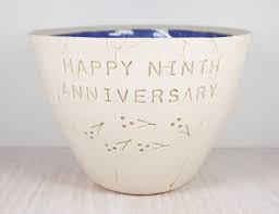 Ninth Wedding Anniversary Pottery Bowl 9th Anniversary Gift Etsy Unique Wedding Gifts Wedding Gift Wife Anniversary Gifts