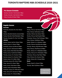 The nhl's regular season begins jan. Printable Toronto Raptors Schedule Tv Schedule 2020 21 Updated Printerfriendly