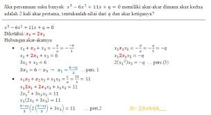 Check spelling or type a new query. Soal Dan Pembahasan Hubungan Akar Akar Suku Banyak 1 3 Istana Mengajar