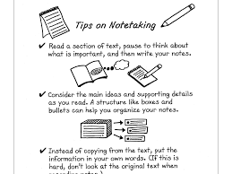 Tips On Note Taking Chart