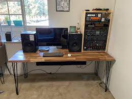 A diy butcher block desk is easy & inexpensive. Diy Butcher Block W Hairpin Legs Musicbattlestations