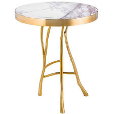 Branches Marble Side Table In Gold Finish Or Bronze Finish Marble Side Tables Marble Tables Design Gold Side Table