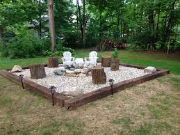 Coupon (13 days ago) fire pits directory; Fire Pit Rail Road Ties River Rock And A Ring Simple And Cheap Fire Pit Backyard Backyard Fire Fire Pit Plans