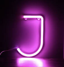 Neon Letter J Pink
