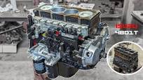 Excavator engine rebuild: short block assembly (Hitachi EX120-2/Isuzu 4BD1T)