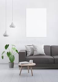 That texture goes well with the otherwise crisp white (ceiling), light gray (walls) and beige (sitting bench and area rug) color scheme. Modern Vintage Living Room Brown Leather Sofa On A Grey Wooden Floor And Light Wall 3d Render Stock Illustration Illustration Of Lounge Design 123293930