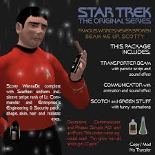 But i guess we only see it that way because of what we can do now, i'm sure back than they were one of the best. Second Life Marketplace Star Trek Tos Beam Me Up Scotty