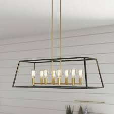With a variety of different fixture materials, finish colors, brands and styles of ceiling lighting, you're sure to find something that catches your eye and complements your current décor. Artika Artika Carter Long Chandelier 8 Light Matte Black With Brass Accents Industrial Cage Chandelier Lowes Com In 2021 Dining Light Fixtures Dining Room Chandelier Modern Industrial Chandelier Dining Room