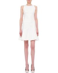 Akris Punto Sleeveless Fit Flare Dress Cream Necklines For Dresses Fit Flare Dress Dresses