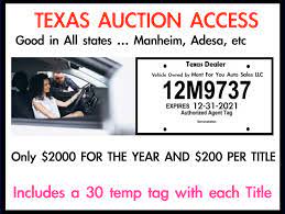 Step by step, how to apply for a motor vehicle dealer license in the state of texas. Texas Auction Access W Dealer Tags 2000 Auto Dealer License Fast