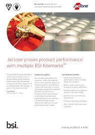 Jactone proves product performance with multiple BSI Kitemarks™