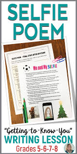 Selfie Poem Writing Lesson Writing Lessons Middle School Writing Teaching Middle School