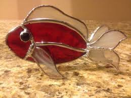 Red Fish Jayme Stained Glass Suncatchers Stained Glass Ornaments Stained Glass Panels