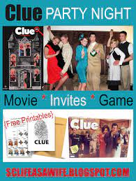 We also decided to add the time factor into play (we are gonna go with 5:00 6:00 or 7:00). Sc Life As A Wife A Clue Date Clue Party Mystery Dinner Party Clue Themed Parties