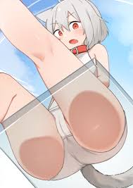 Rule 34 - Ass Cat Ears Cat Tail Collar Daebom M18 Hellcat Neko Pussy  Visible Through Panties Red Collar Red Eyes Sitting On Glass Suprised War  Thunder White Hair | 7633005