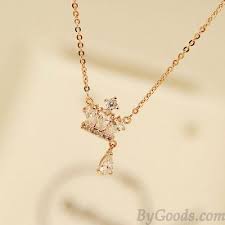 Rose Gold Royal Crown Diamond Pendant Lady Necklace Only 19 99 Bygoods Com Girly Jewelry Gold Necklace Curved Bar Necklace