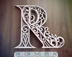 Download Layered Letter R Dxf Alphabet Letter R Wall Art Multilayer Etsy Lettering Alphabet Lettering Alphabet