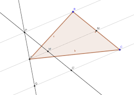 Mediana di un triangolo rettangolo. Dai Vertici B E C Di Un Triangolo Abc Traccia Le Parallele Alla Mediana Am Relativa Al Lato Bc Dimostra Che Qualunque Sia La Retta R Passante Per A Il Segmento Pq