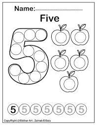 You will love these free worksheets: Number Five 5 Dot Marker Coloring Page Activity Apple Counting Activity Print The Pages And He Preschool Activities Printable Dot Marker Activities Dot Markers