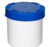 650mL White HDPE UN Rated Packo Round Jar with Blue Lid