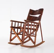 4 antique wood wooden folding chairs solid kumfort brand 492 vintage 8 photo. Folding Leather Rocking Chair 1970s 110762