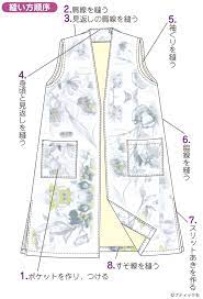 簡単手作り シンプルな花柄のロングベストの作り方 ぬくもり ロングベスト ベスト 作り方 ベスト 型紙